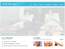 Tablet Screenshot of delightfootspa.com